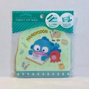 Sanrio Hangyodon Soft Green Fancy Zip Bags - 3 pcs.